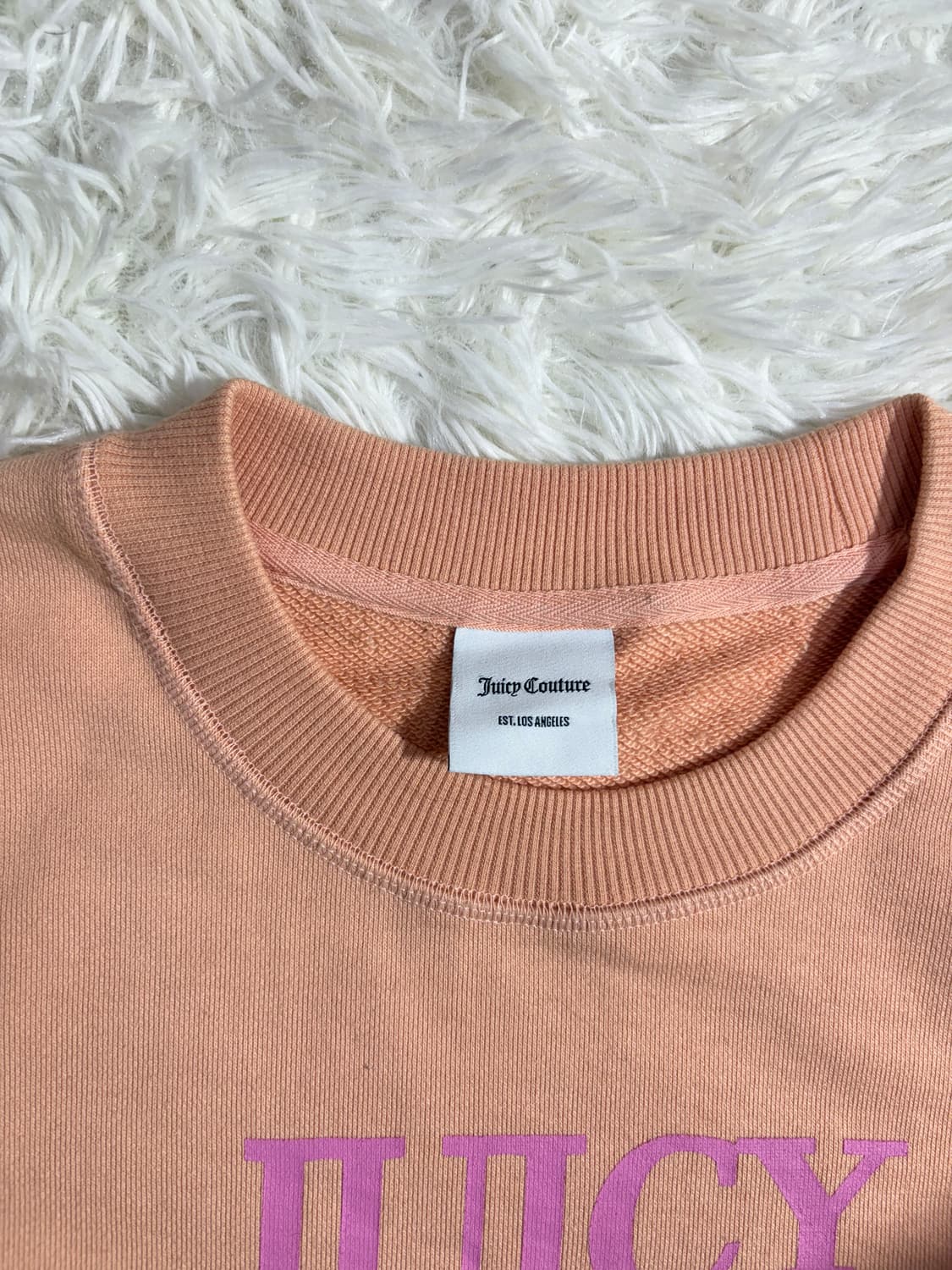 쥬시꾸띄르 피치 오버핏 빅로고 맨투맨  상품이미지6