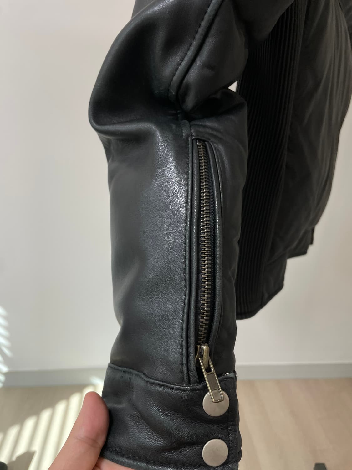 (L) 락시크 바이커 투웨이 가죽 패딩 상품이미지4