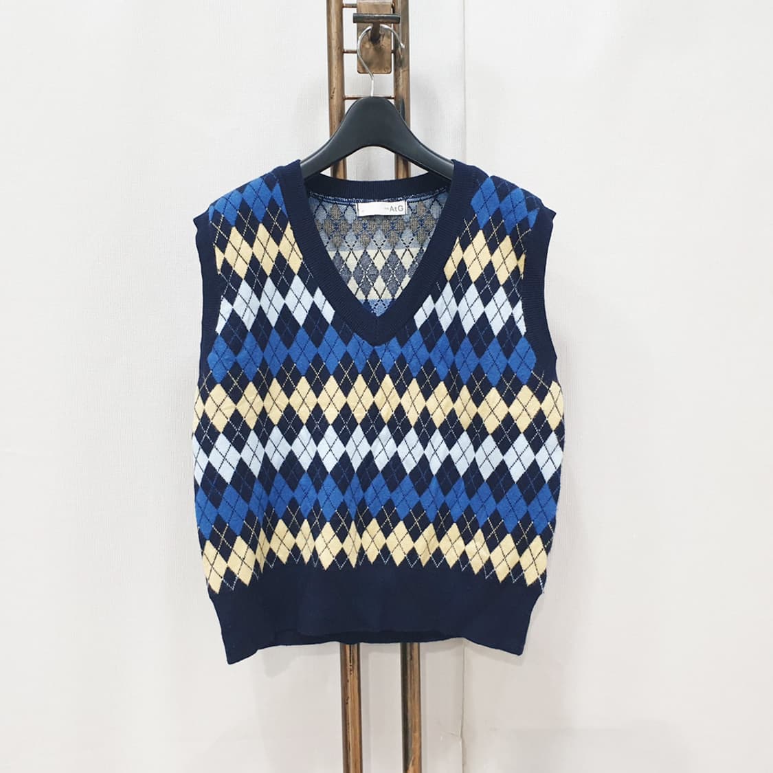 더엣지 아가일 체크 가디건 조끼 set (77) 상품이미지4