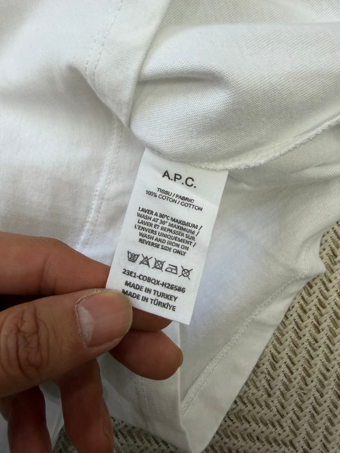 정품) A.P.C. 아페쎄 남녀공용 로고 반팔 티셔츠 S 상품이미지6