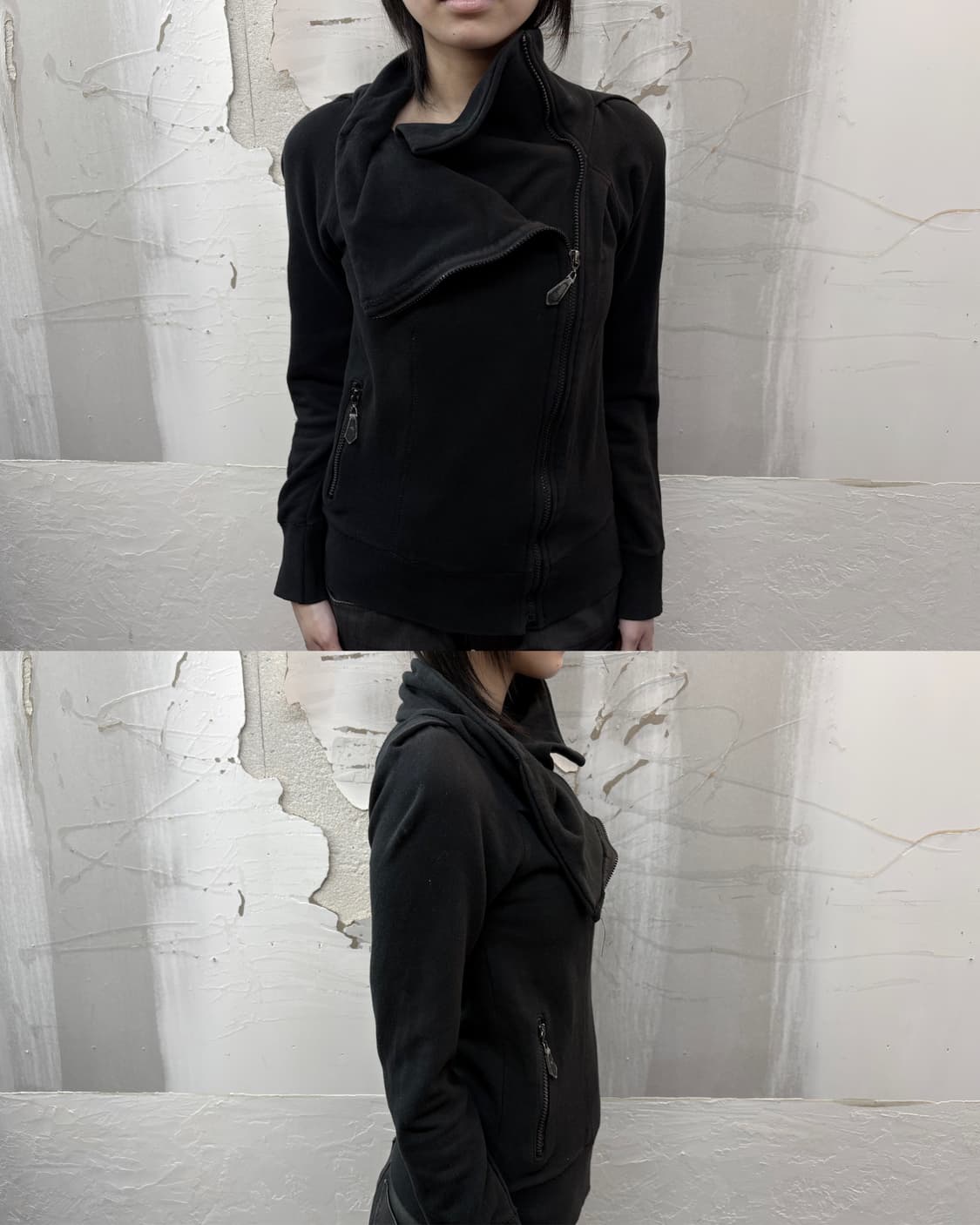 black oblique zip-up 상품이미지1