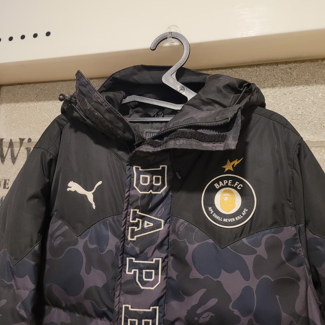 베이프 푸마 흑계 롱패딩 S  상품이미지3