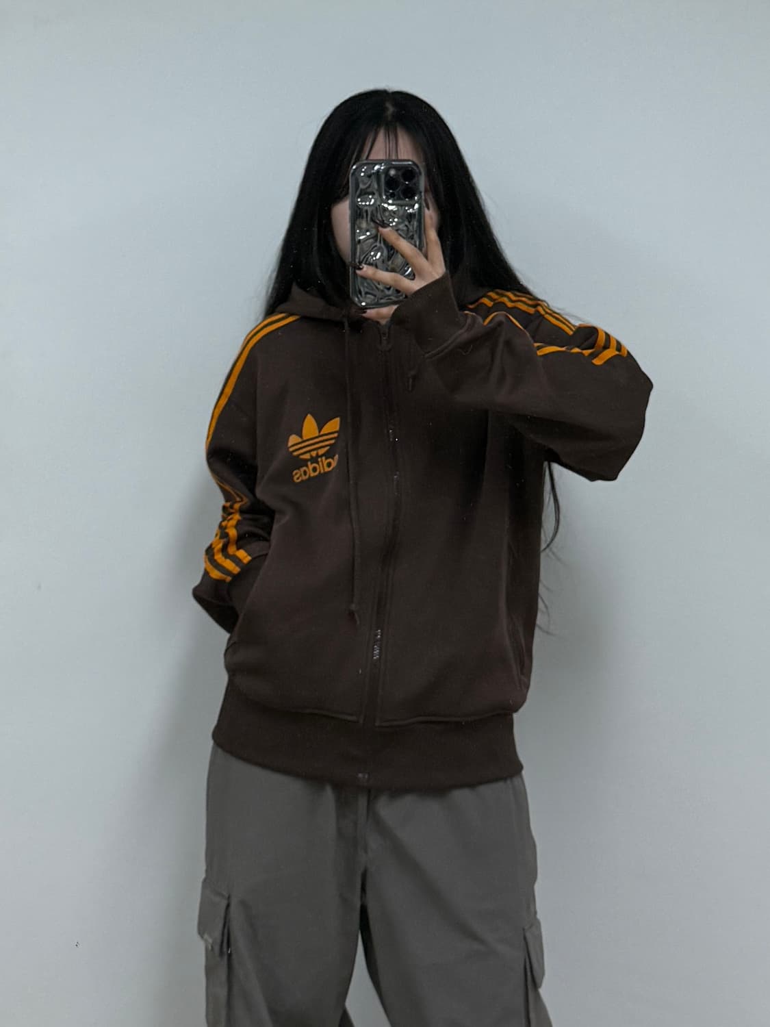 아디다스 브라운 옐로우 후드 져지 E8 상품이미지1