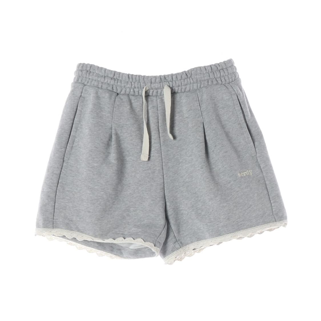 널디 그레이 레이스 스웨트 숏 팬츠 M 상품이미지1