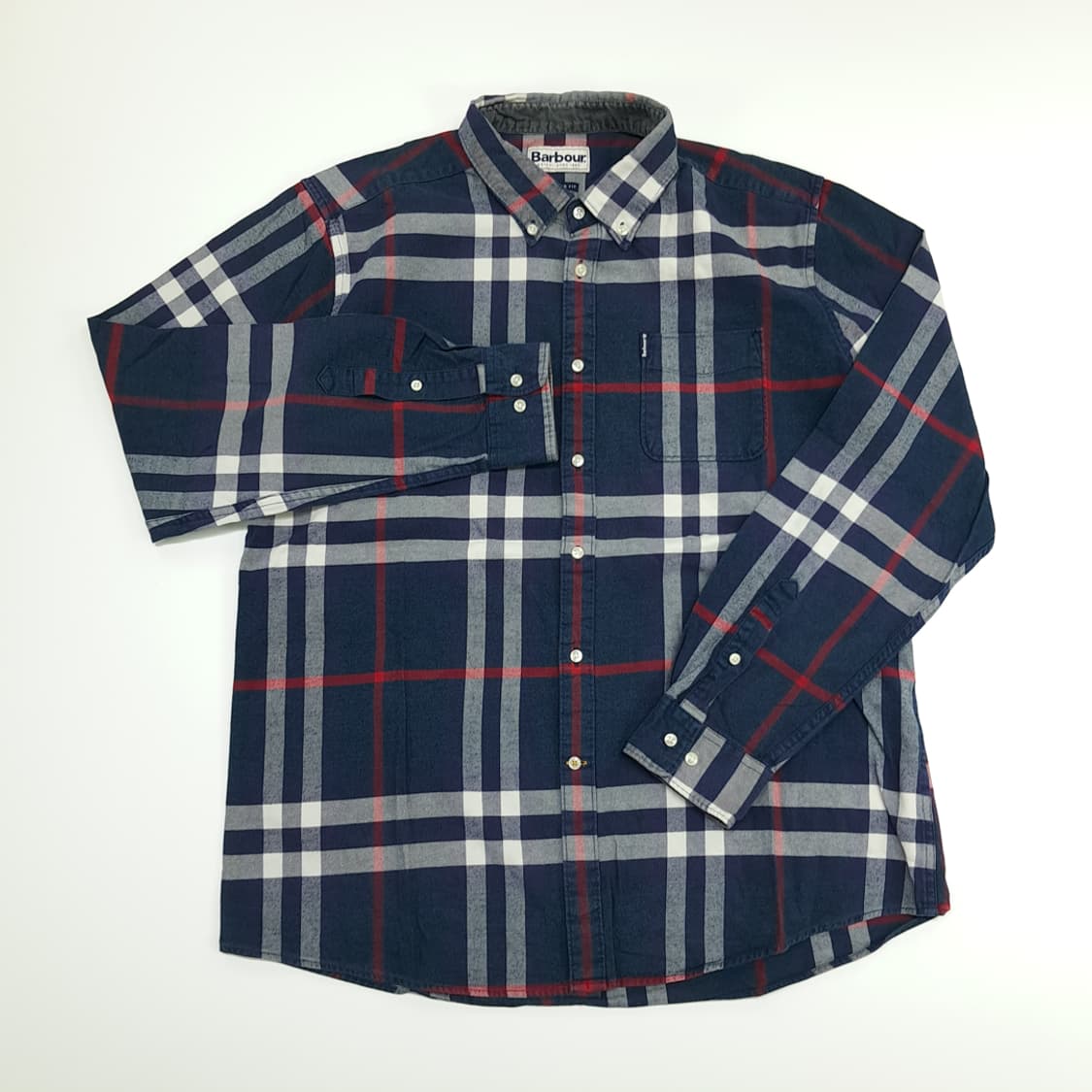 CN673 L 바버 클래식 블랙워치 타탄체크 플란넬 긴팔 셔츠 남방 상품이미지2