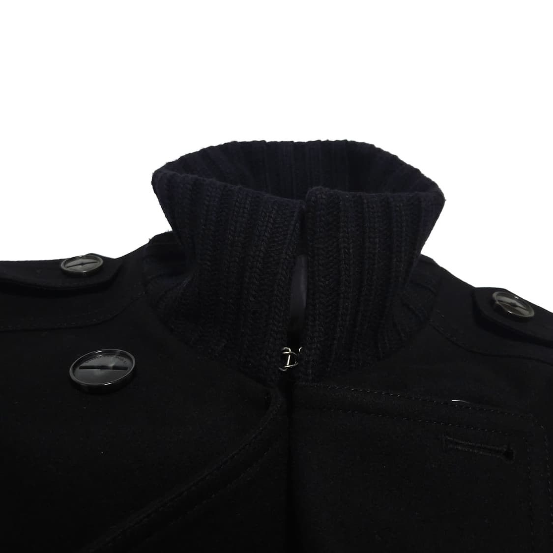 우영미 더블 브레스트 울 피코트 블랙 상품이미지6