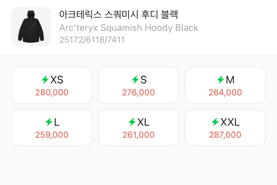 아크테릭스 스쿼미시후디 블랙 L 상품이미지1