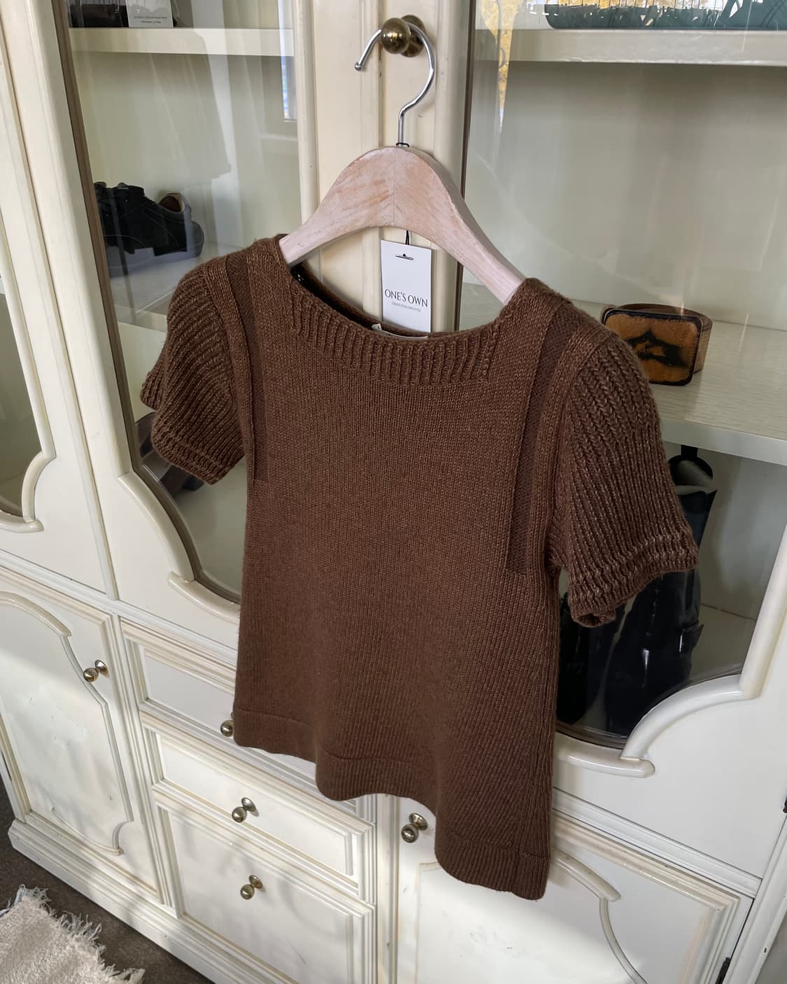 vintage wool blended short sleeve knit 상품이미지1