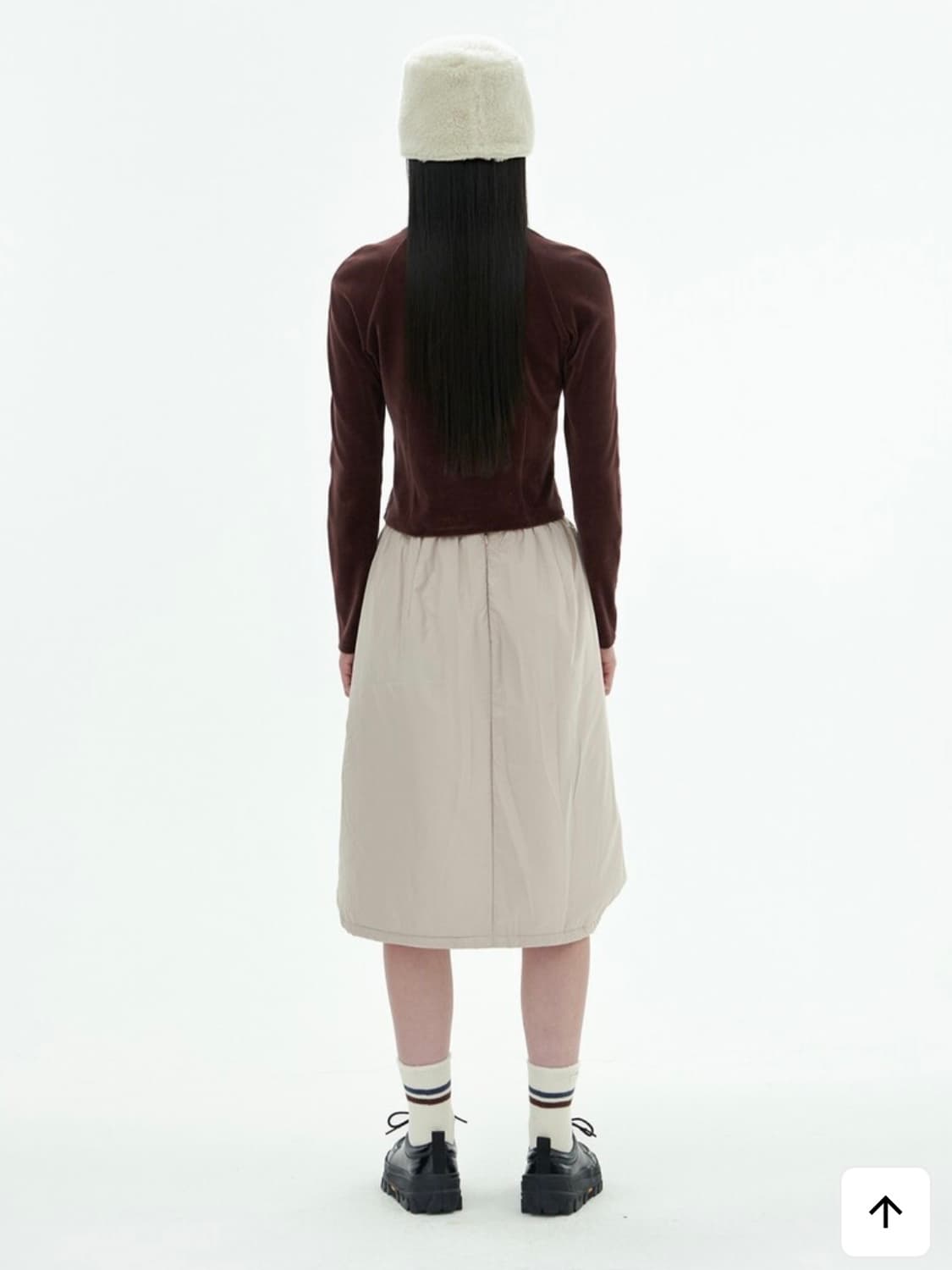아모멘토 패디드 벌룬 스커트 베이지 상품이미지3