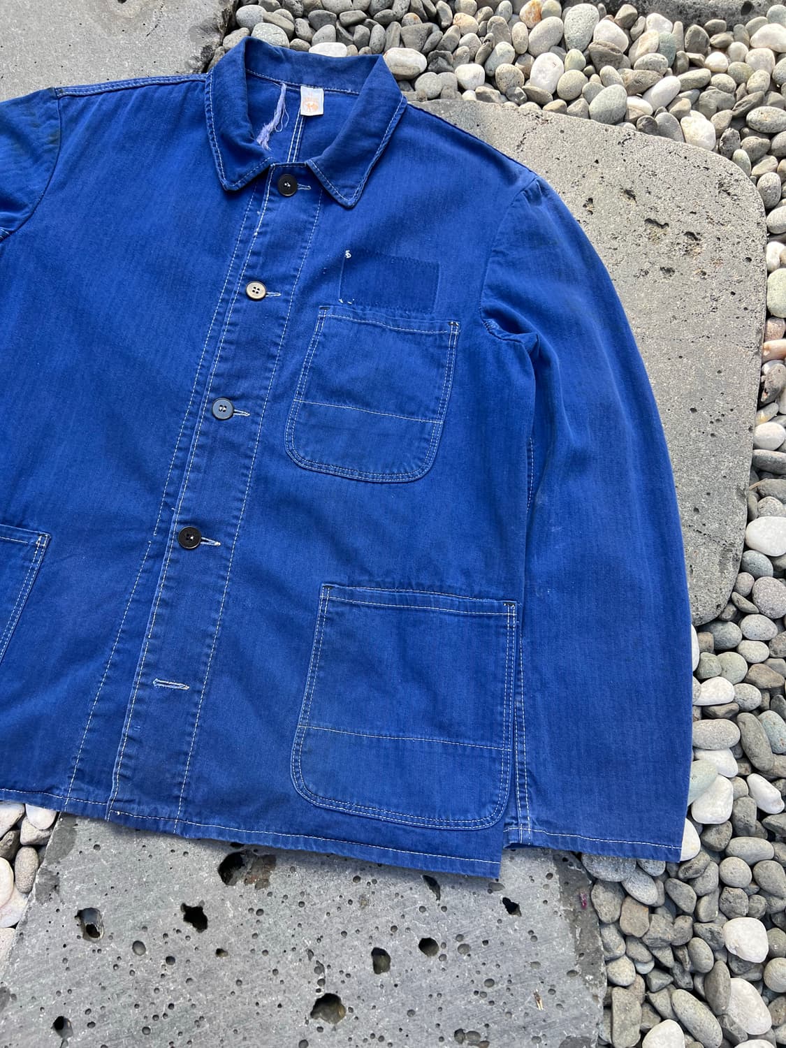 WASHING BLUE OLD VINTAGE HBT 헤링본프렌치워크자켓 상품이미지5