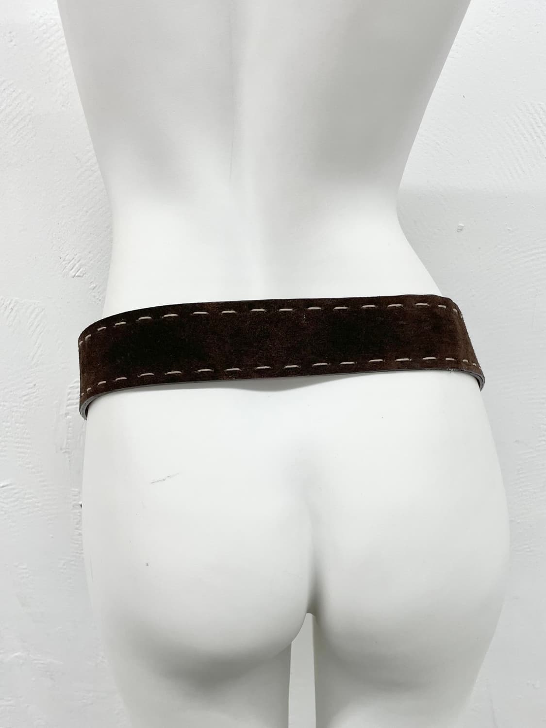 리얼레더 브라운 스티치 버클 벨트 상품이미지6