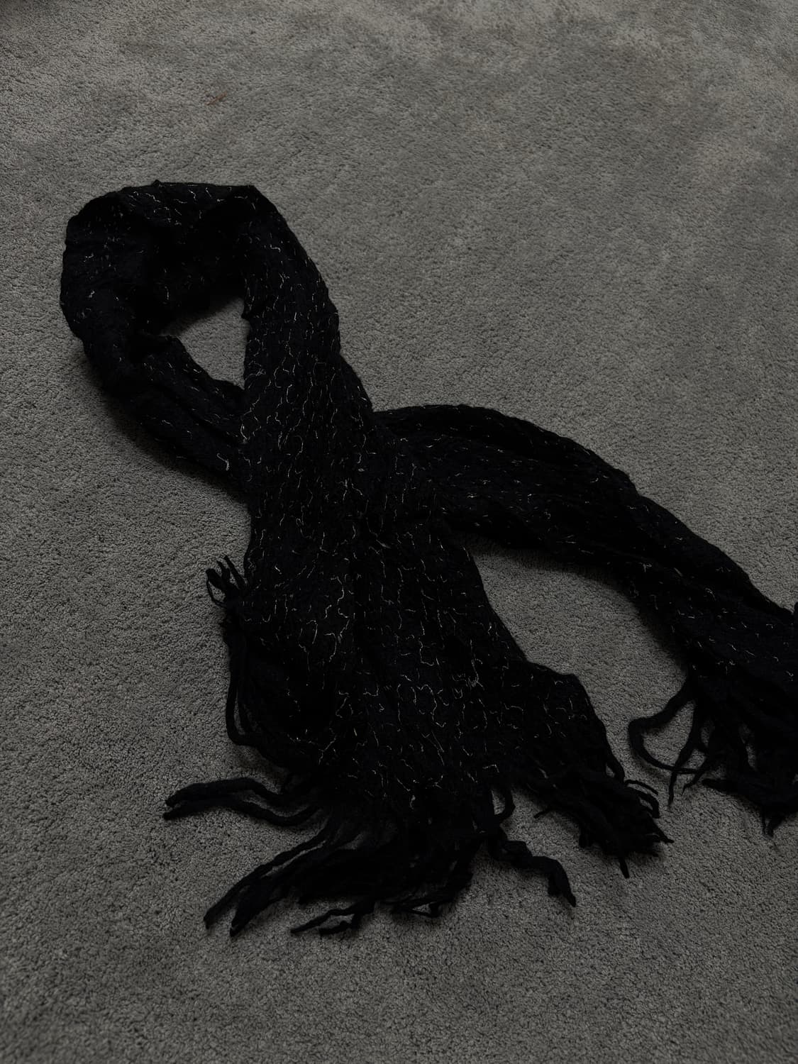 Vintage v-kei punk mood black scarf 상품이미지1