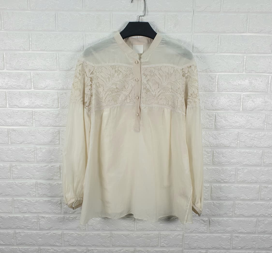 [55]구호 레이스 배색 블라우스 상품이미지2