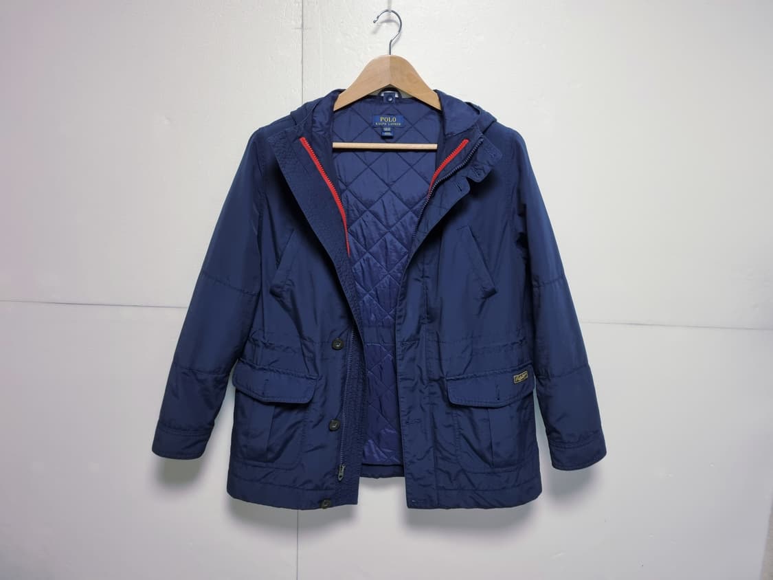 여성 청소년 폴로 랄프로렌 네이비 우븐 후드 자켓 안감 다이아몬드 퀼팅 상품이미지2