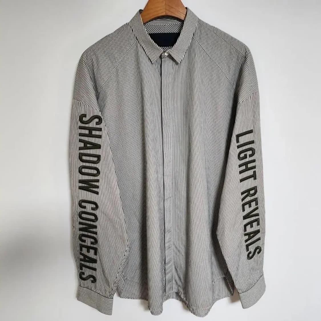 준지 JUUN.J 소매 레터링 스트라이츠 셔츠 44 (105) 상품이미지1