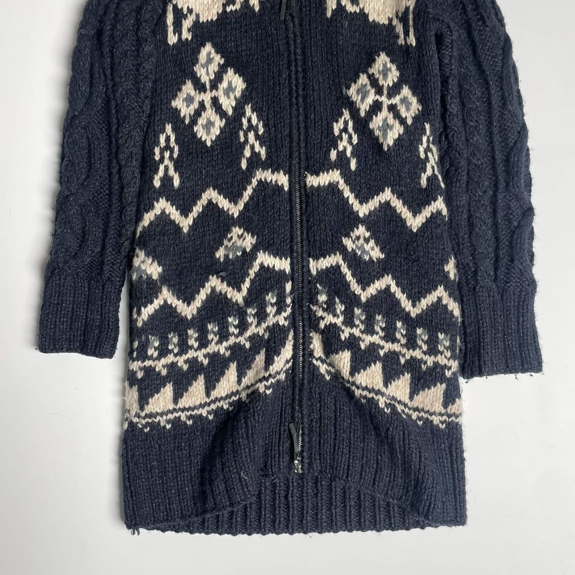 Mirroring 롱~~ 코위찬 니트 집업 코트 상품이미지4