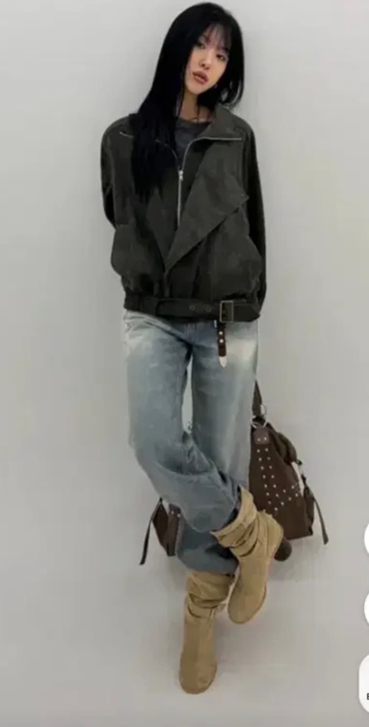 [에이블리] 루프온 딥페이딩 로우 플레어 데님진 S 상품이미지1