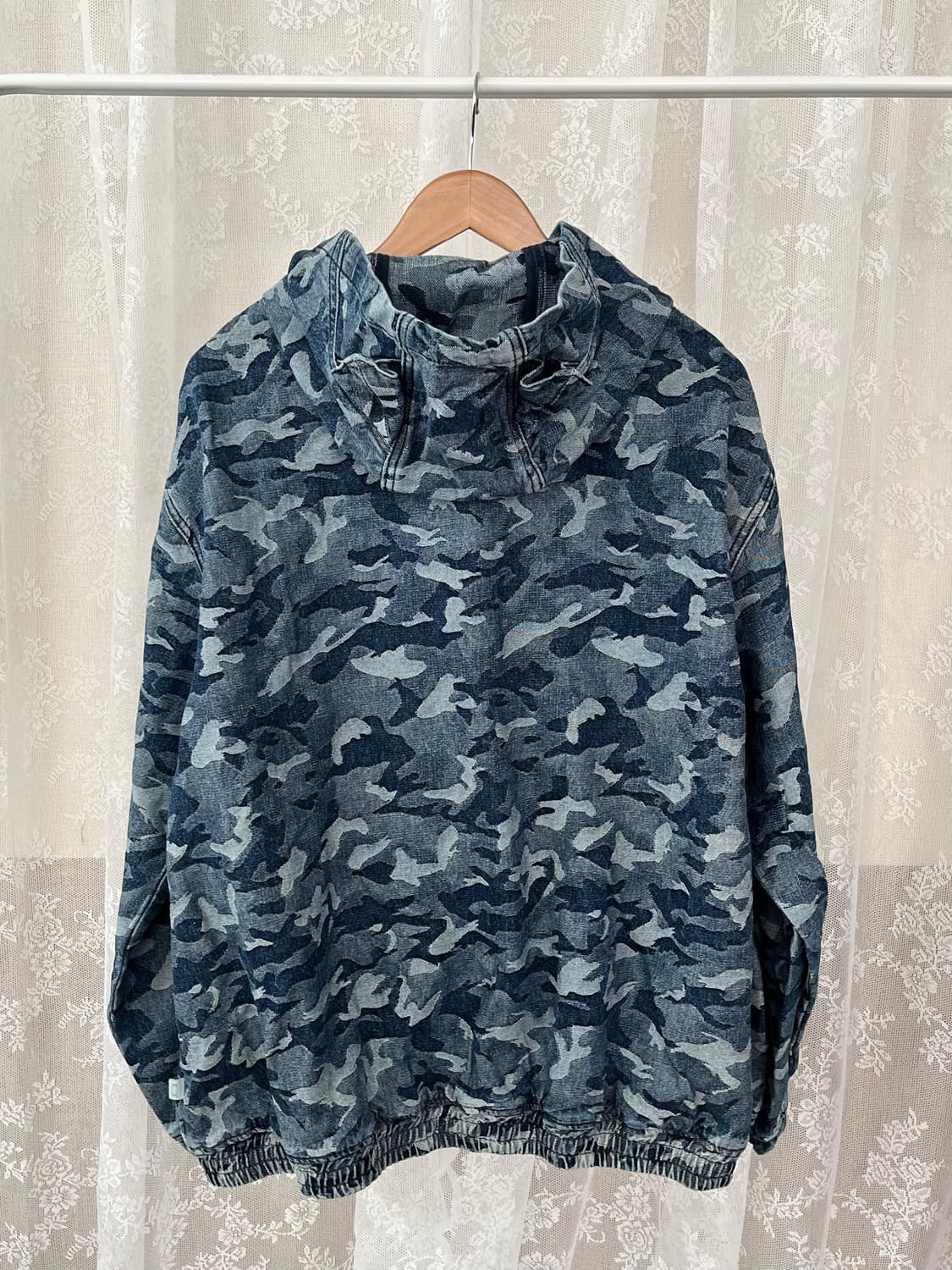 XL) 새상품 크리틱 데빌 카모 후드집업 블루 상품이미지2
