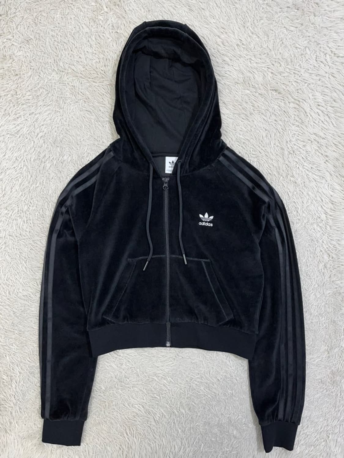 아디다스 벨루어 크롭 후드 집업/#2744 상품이미지1