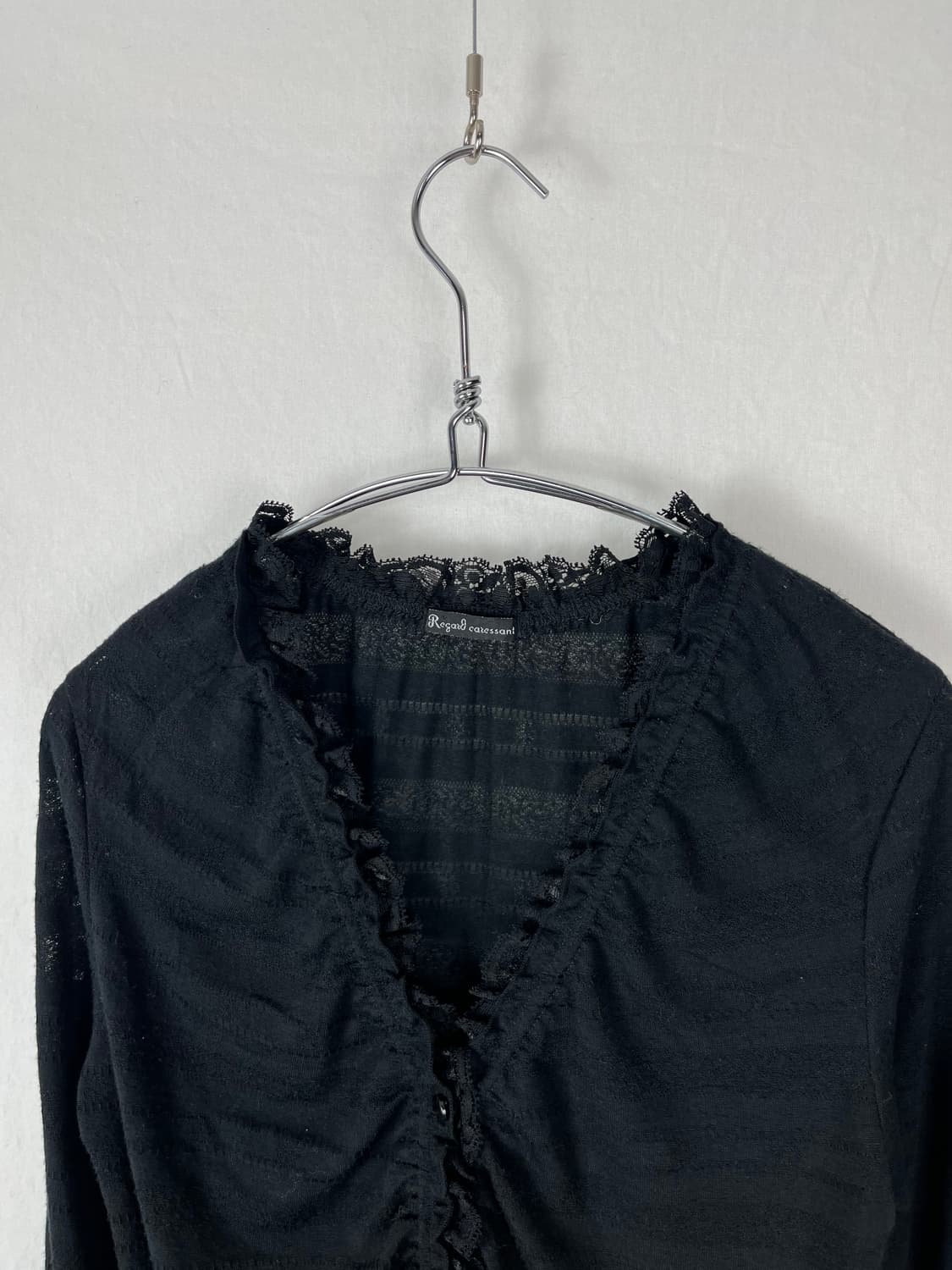 Vintage 레이스 셔링 가디건  상품이미지4