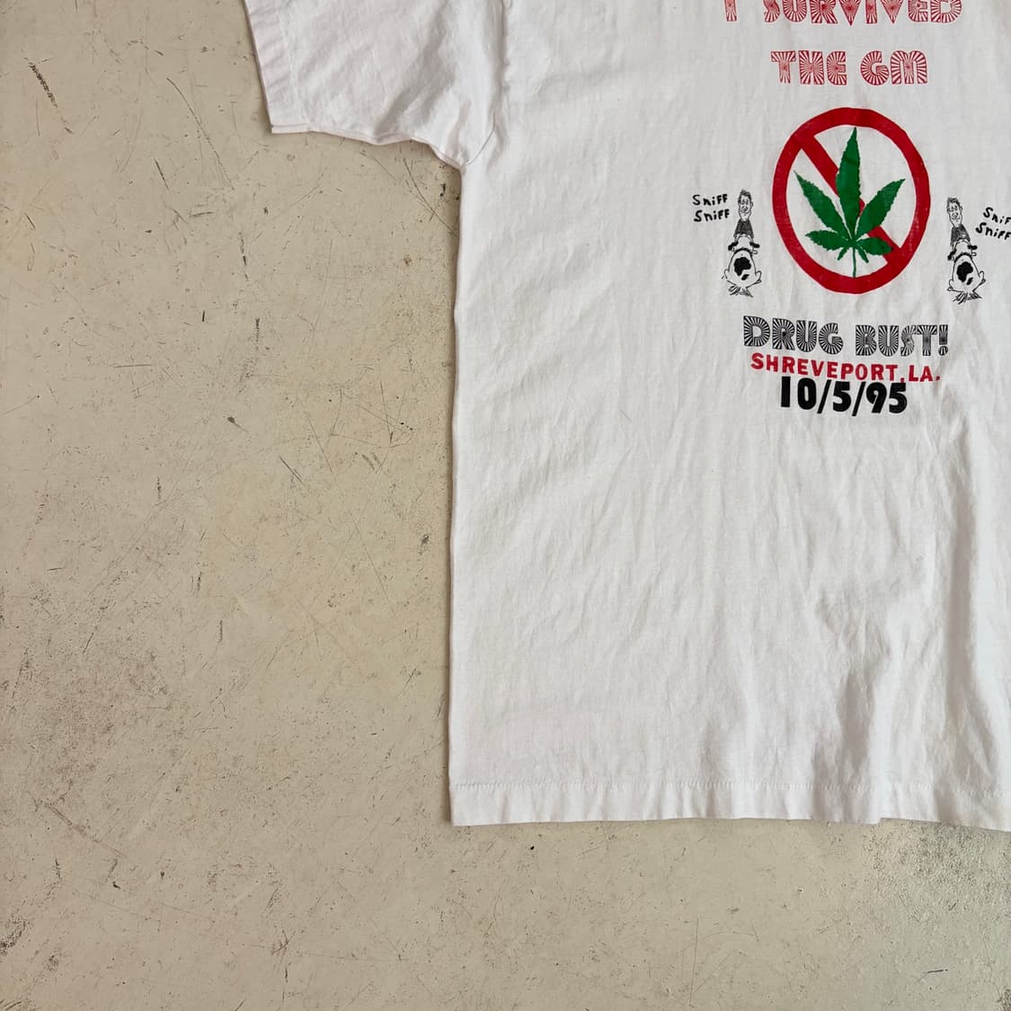90s USA Shreveport LA Drug Bust 반팔티 XL 상품이미지3