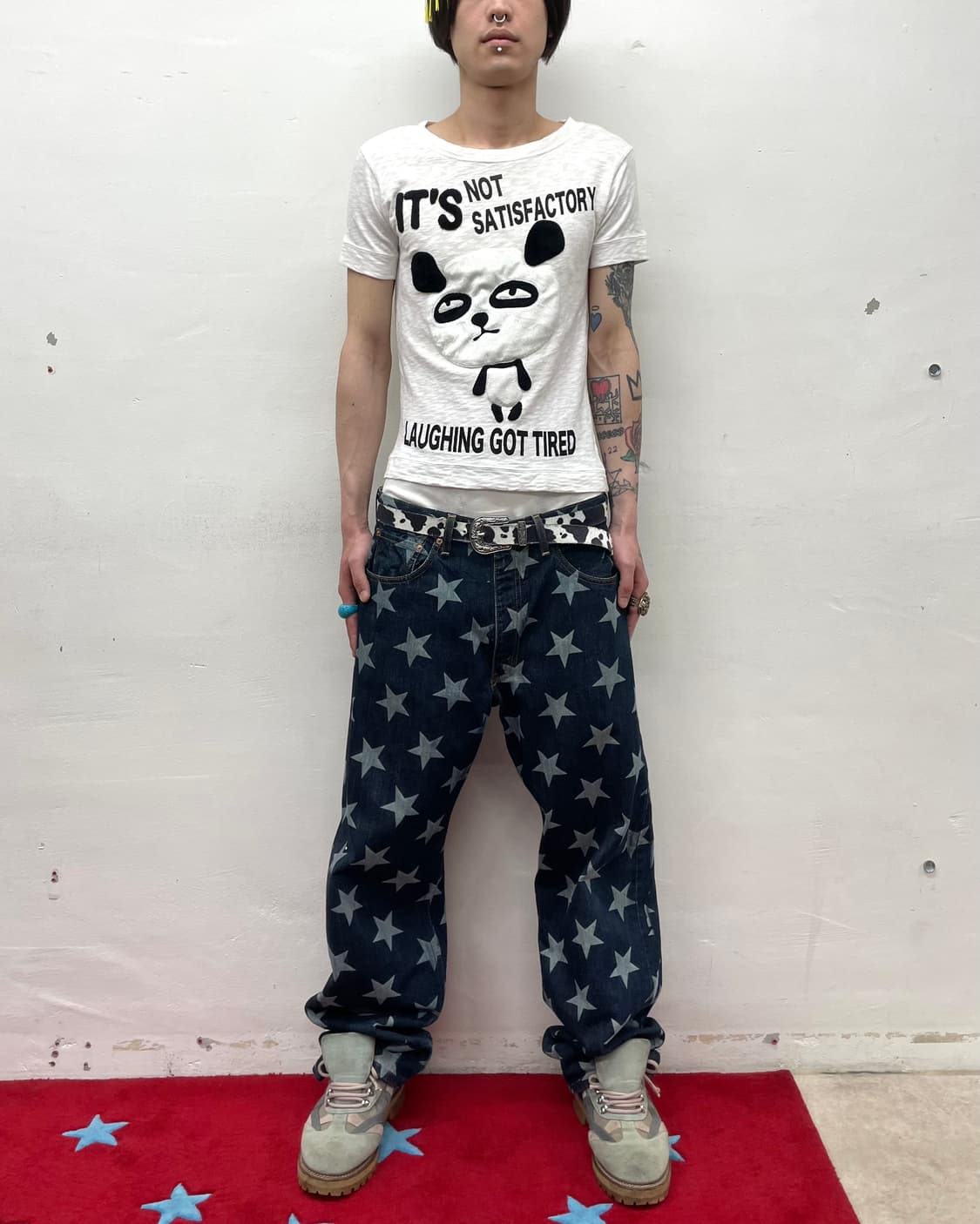 Cutie Panda Wappen T-shirt 상품이미지3