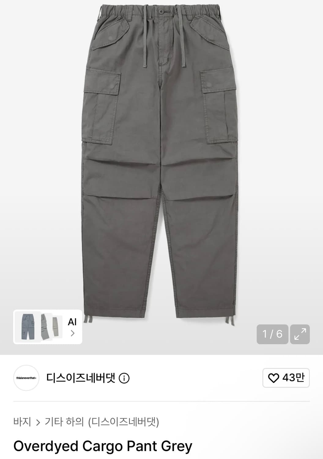 디스이즈네버댓 오버다잉 카고팬츠 상품이미지1