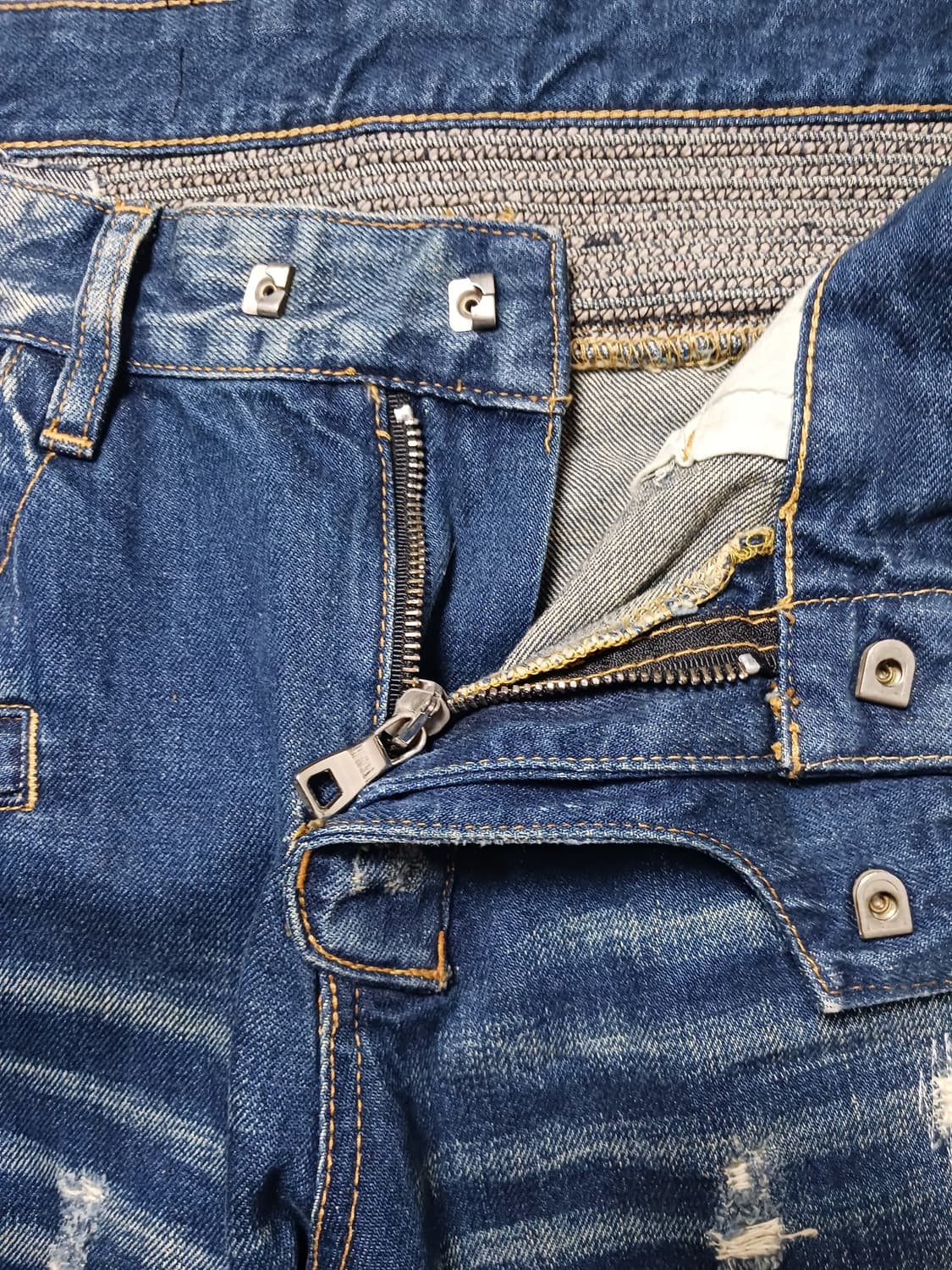 [32] 발망 데미지덧댐 워싱 바이커진 청바지 상품이미지6