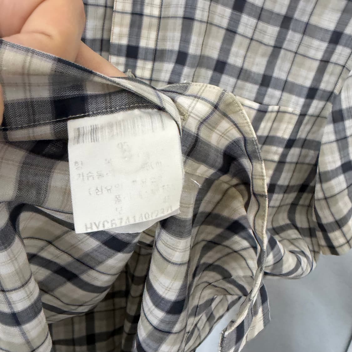 입생로랑 시스루 체크 반팔 셔츠 상품이미지8