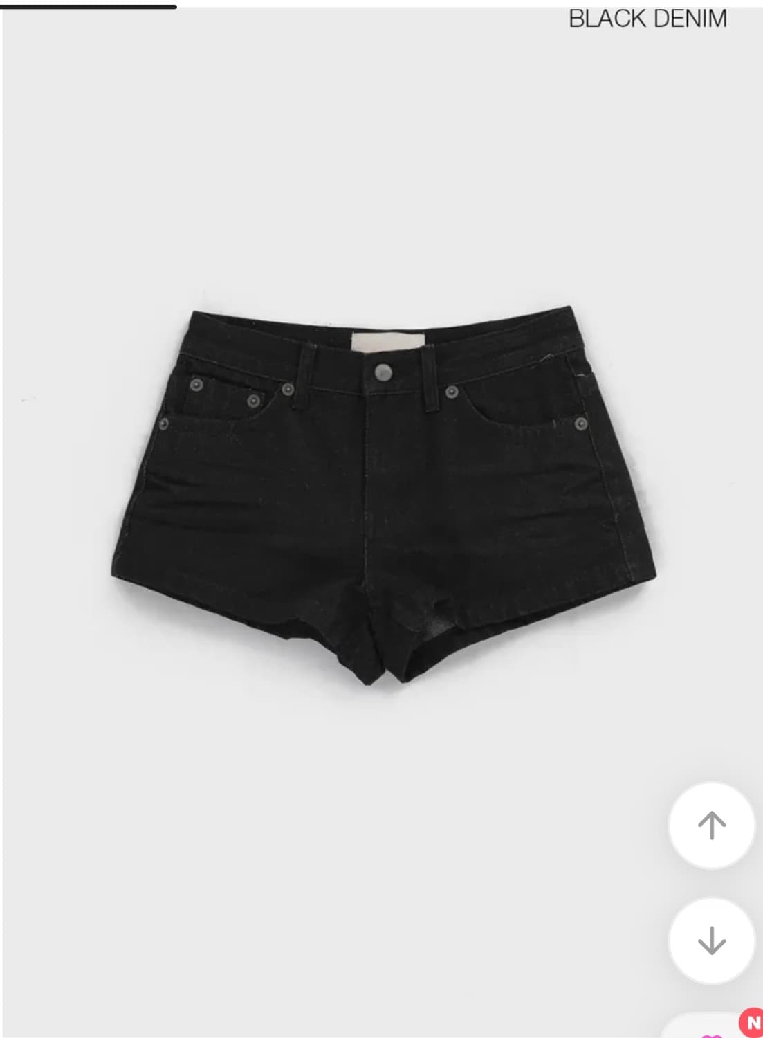 블랙업 핫크 논페이드 숏 데님팬츠 흑청 M 상품이미지1