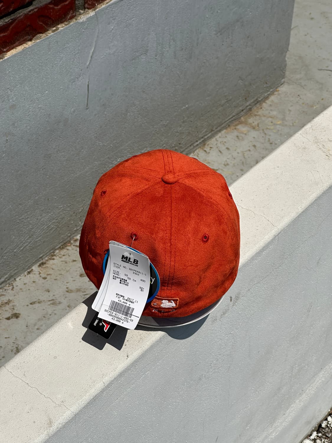 (새상품) [M-XL] MLB 엠엘비 뉴욕메츠 오렌지 스웨이드 볼캡 모자 상품이미지4