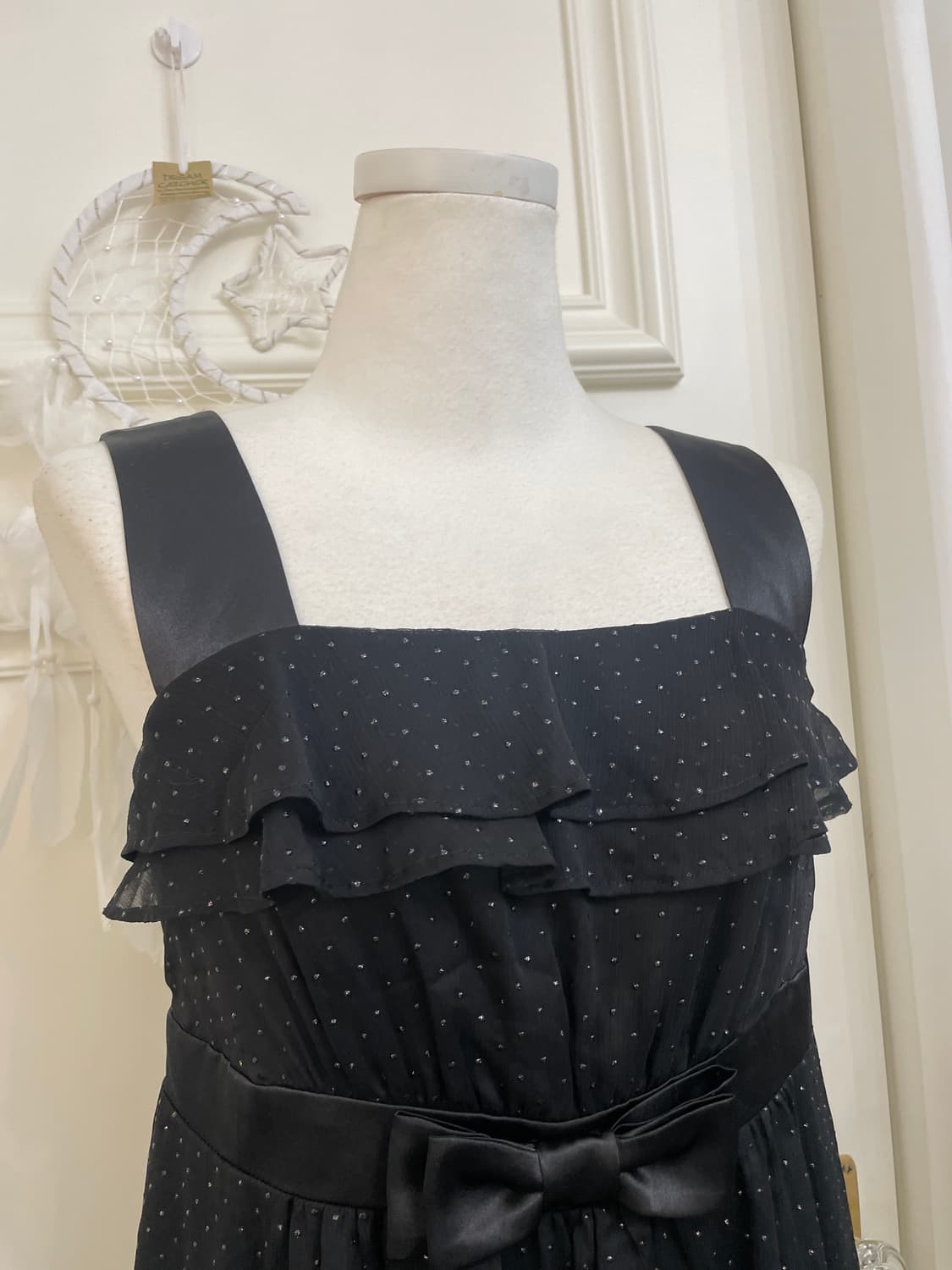 black twinkle dot ruffle bow cute opc 상품이미지6
