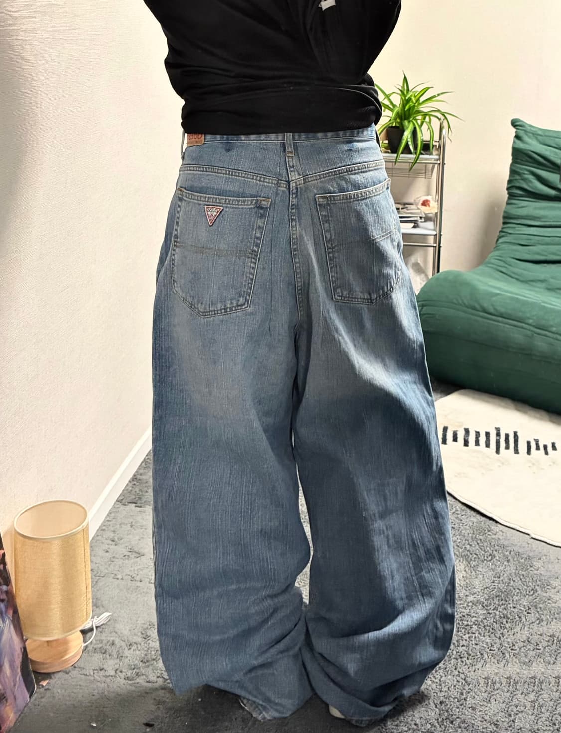 90s GUESS 데님 와이드팬츠 상품이미지1