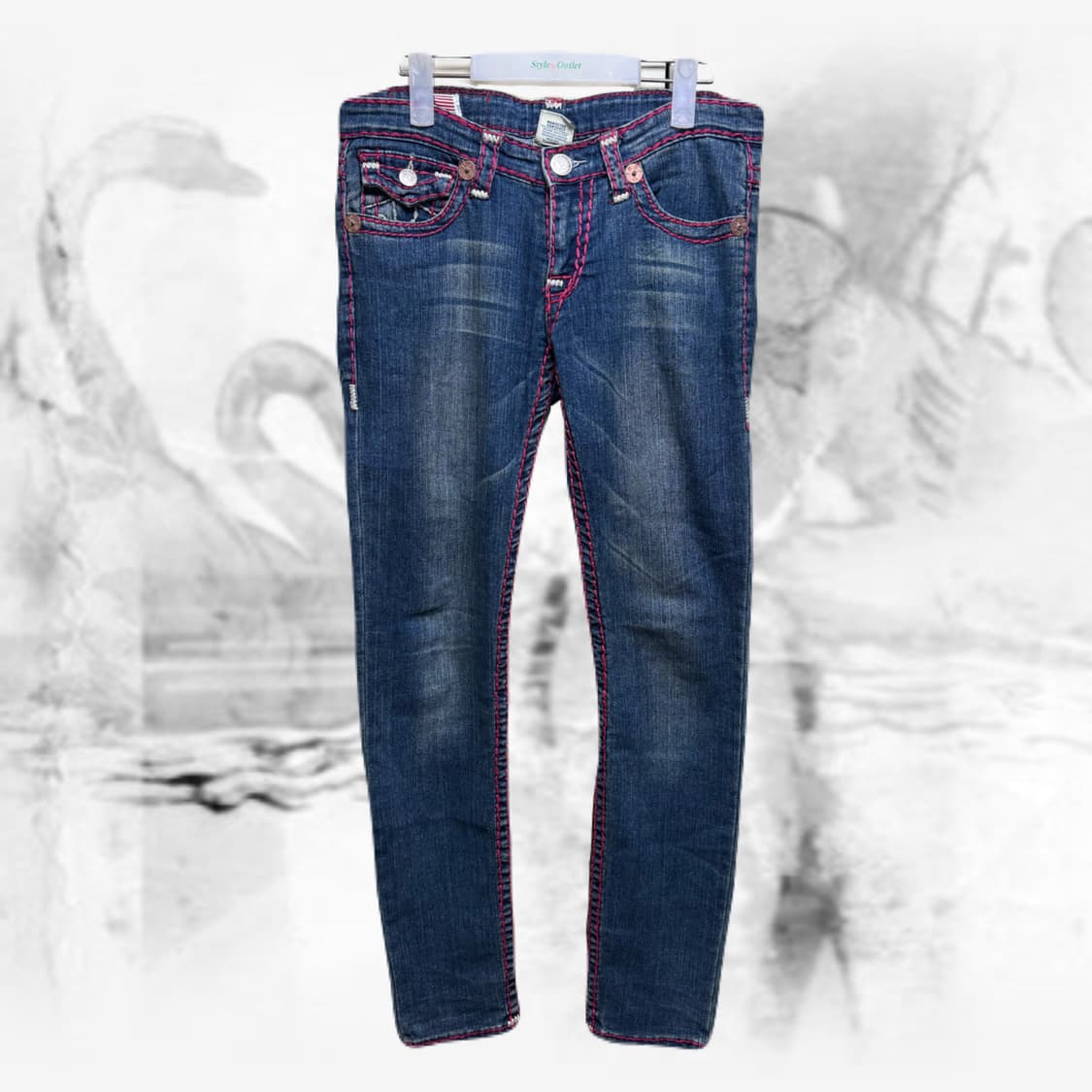 트루릴리젼 핑크 스티치 스키니진 팬츠 상품이미지1