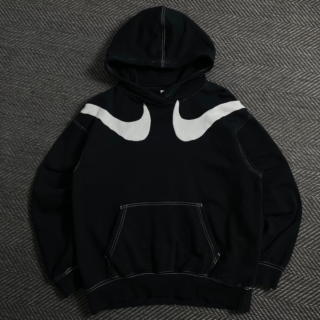 나이키 신형 더블 스우시 블랙 후드 티셔츠y 4124 상품이미지2