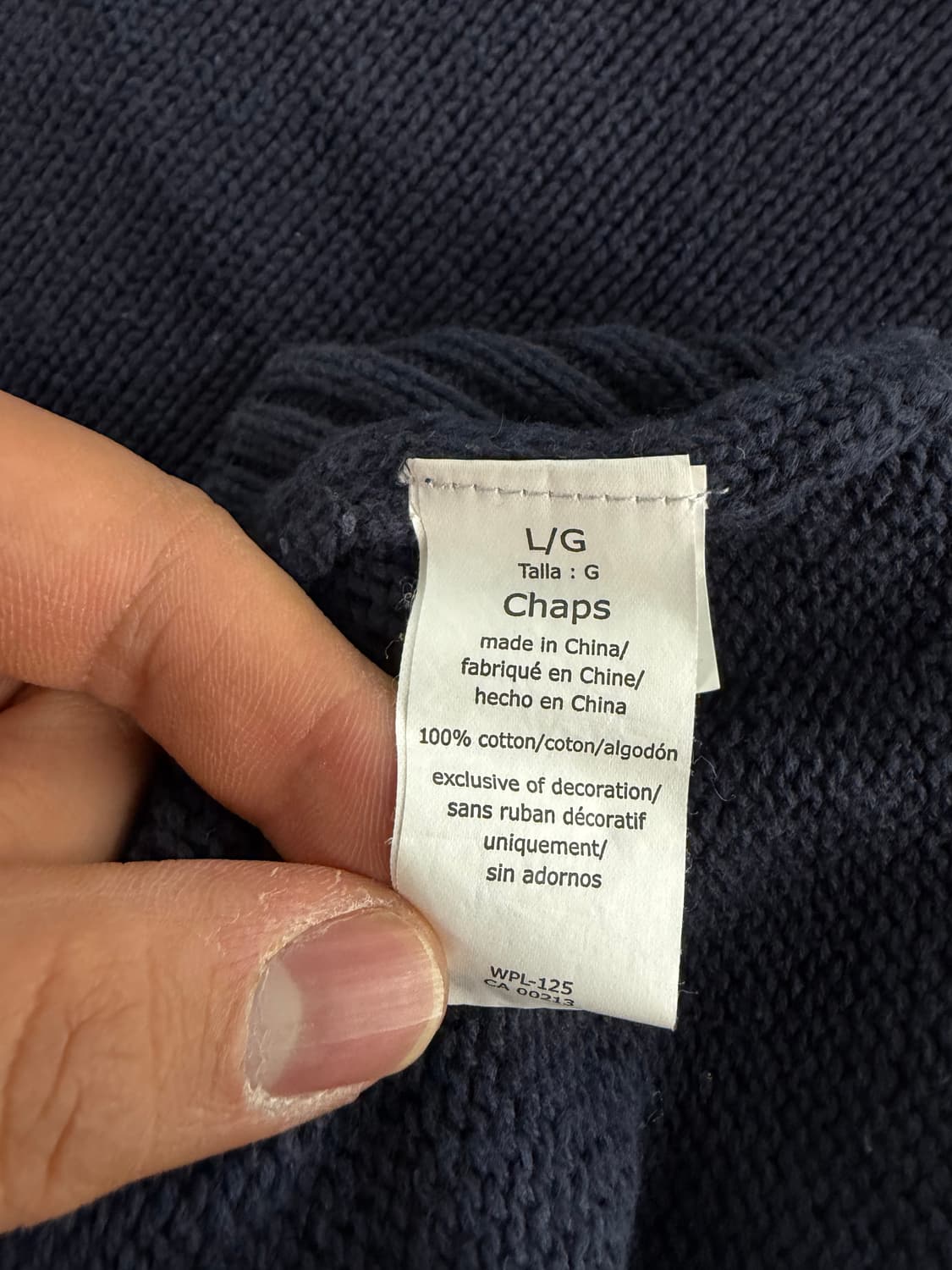 Polo Chaps vintage sweater navy L 상품이미지6