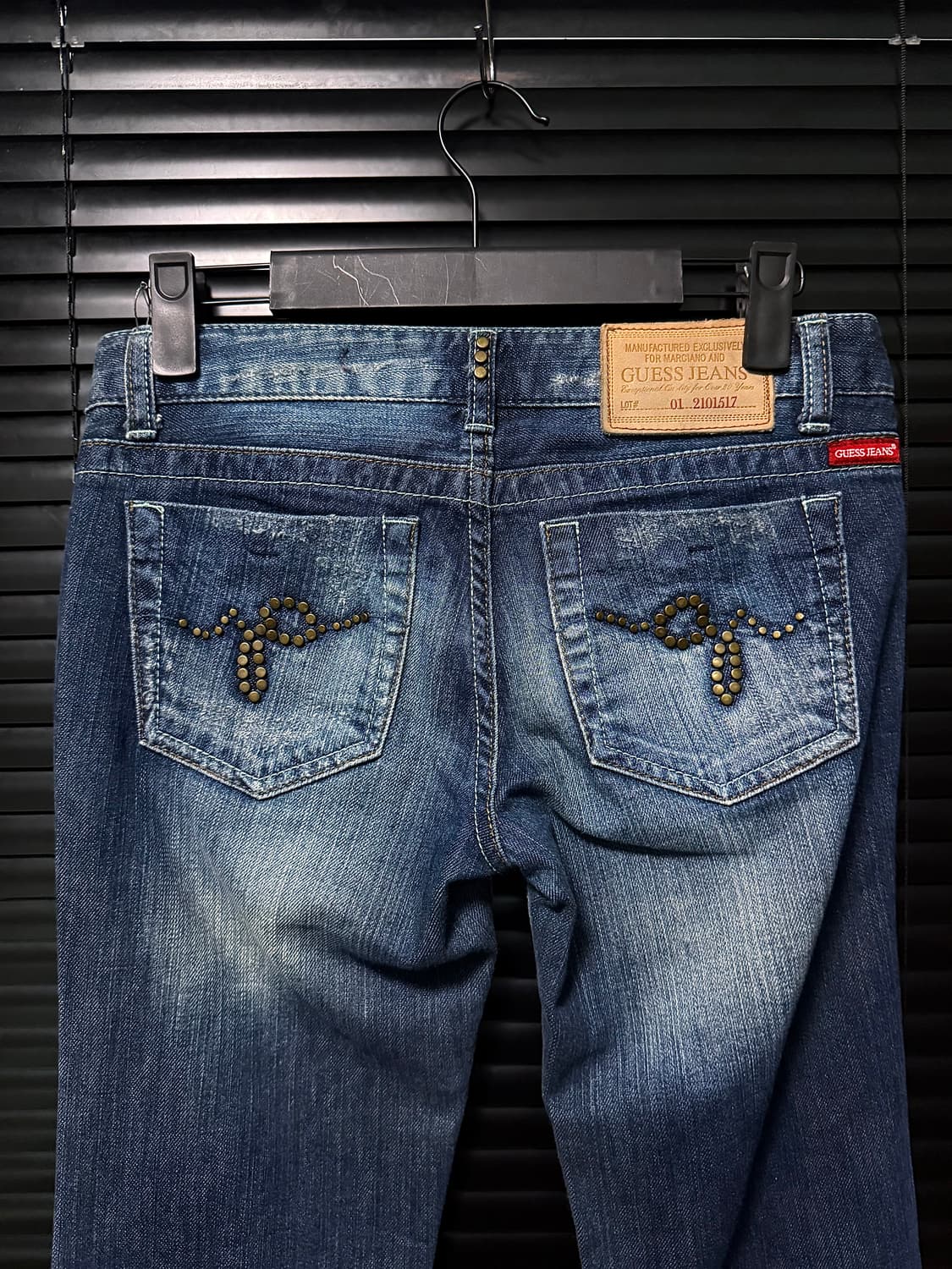 게스 찡 스터드 워싱 데님 부츠컷 나팔 플레어 웨스턴 24 고스 펑크 락 상품이미지3