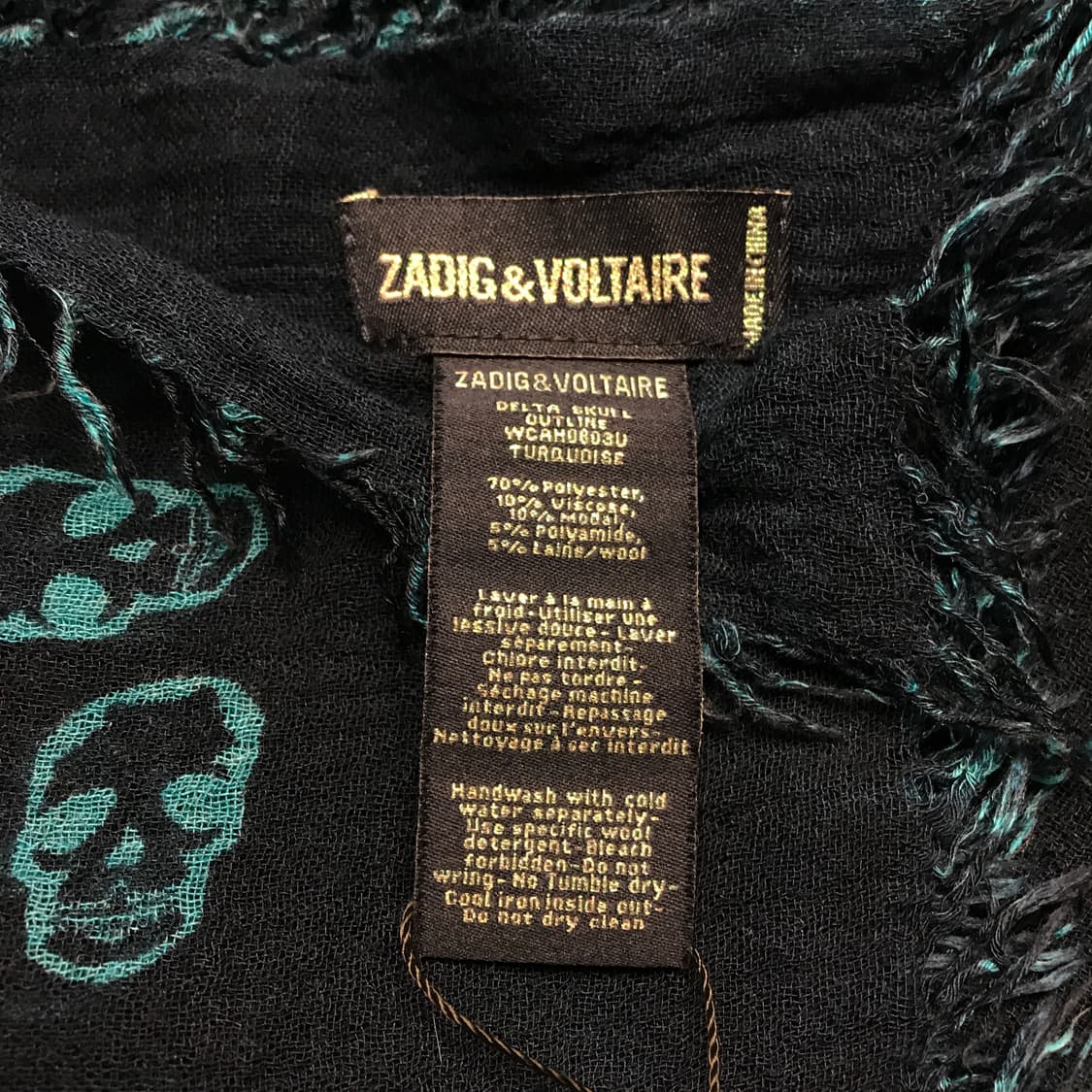 쟈딕앤볼테르 스컬 패턴 스카프 상품이미지5