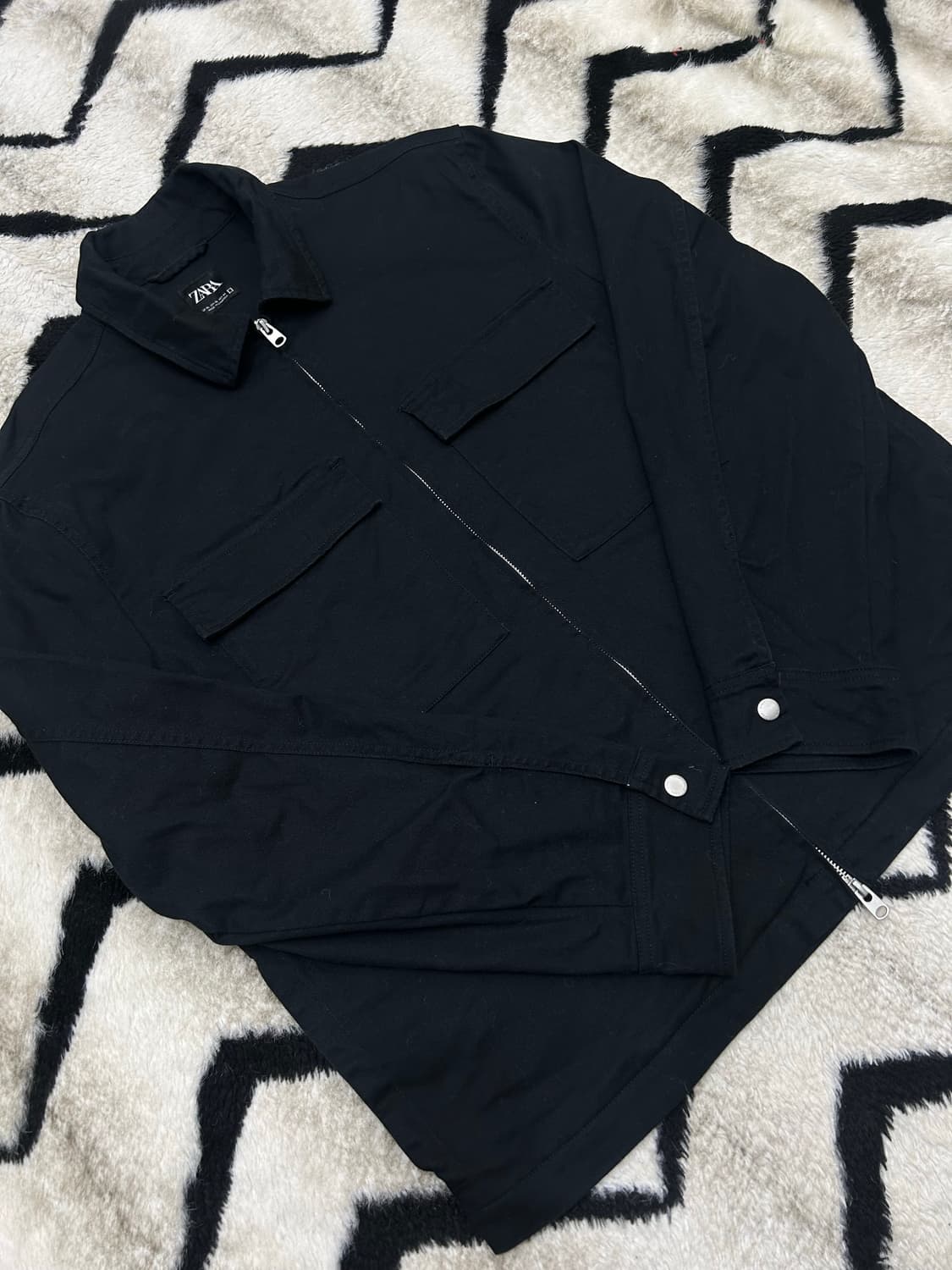 [한국2XL]ZARA 2Way 투포켓 코튼 자켓/블랙 상품이미지2