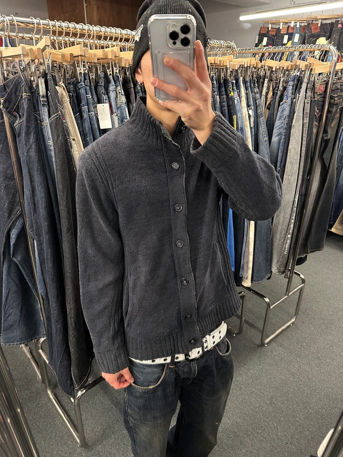 L) 재패니즈 빈티지 SHUMEL 버튼 니트집업 상품이미지2