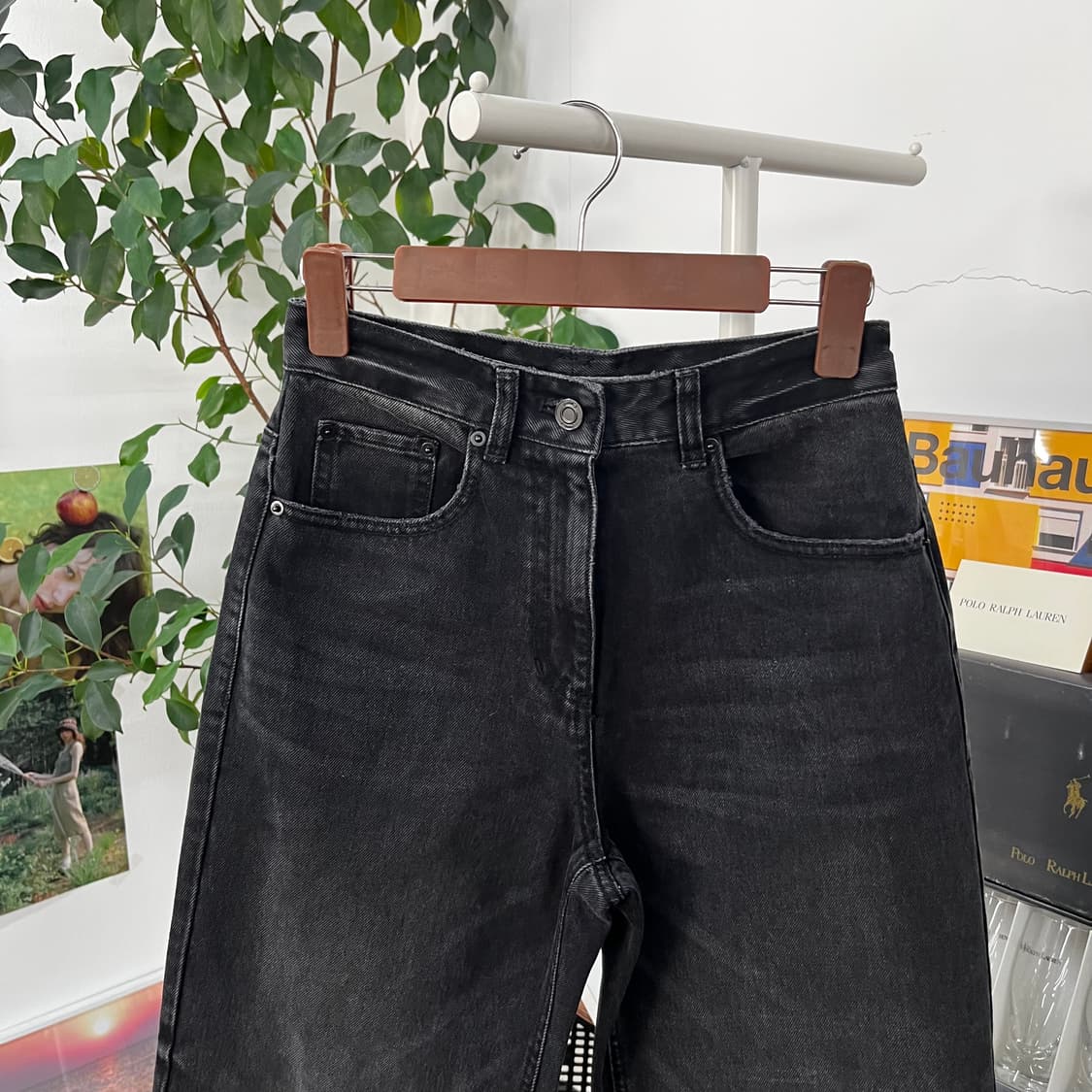 준지 2024 우먼 와이드 흑청 데님팬츠 34 상품이미지2