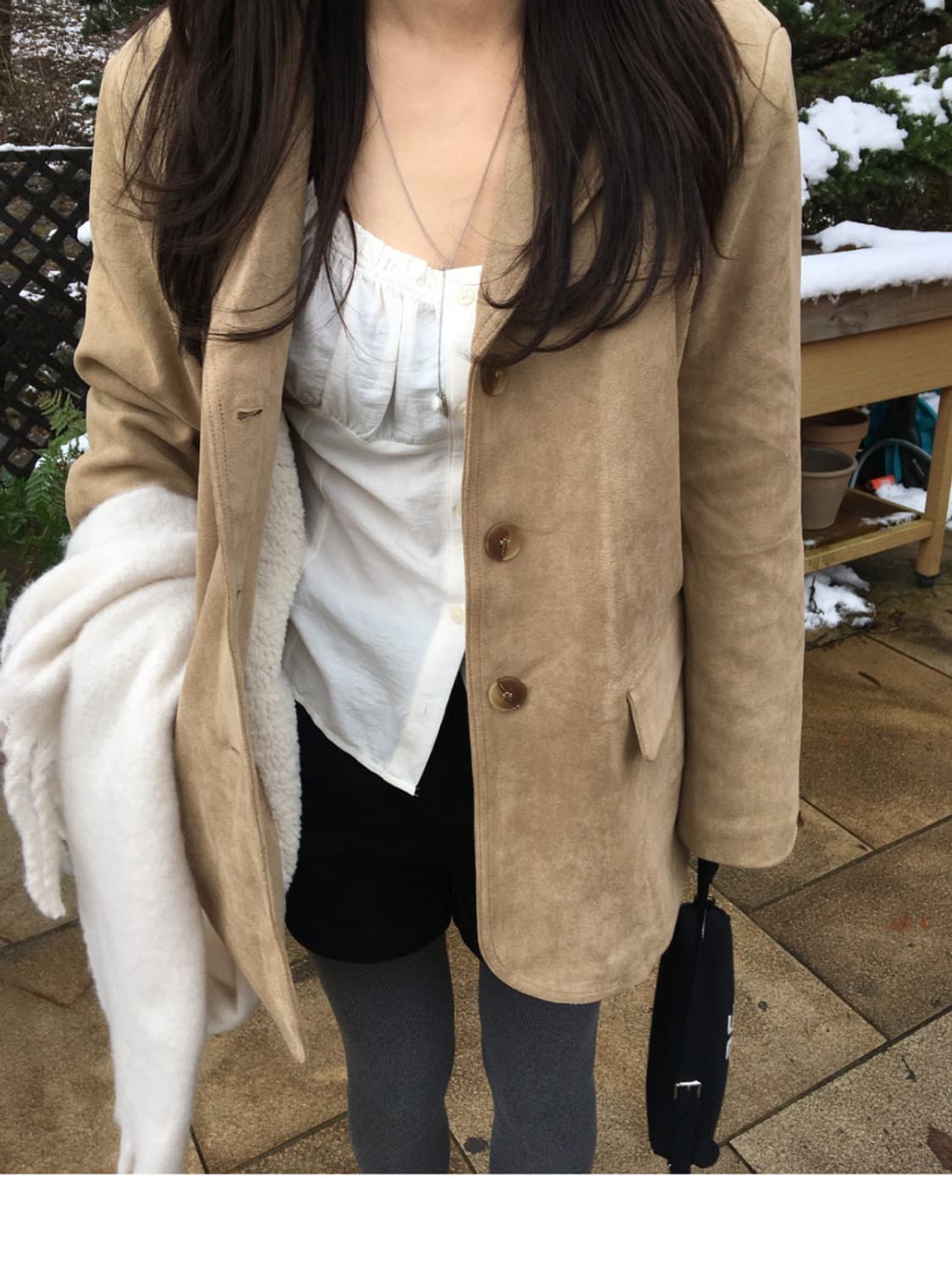 아워캐비넷 sofie fur suede jacket (butter) 상품이미지1