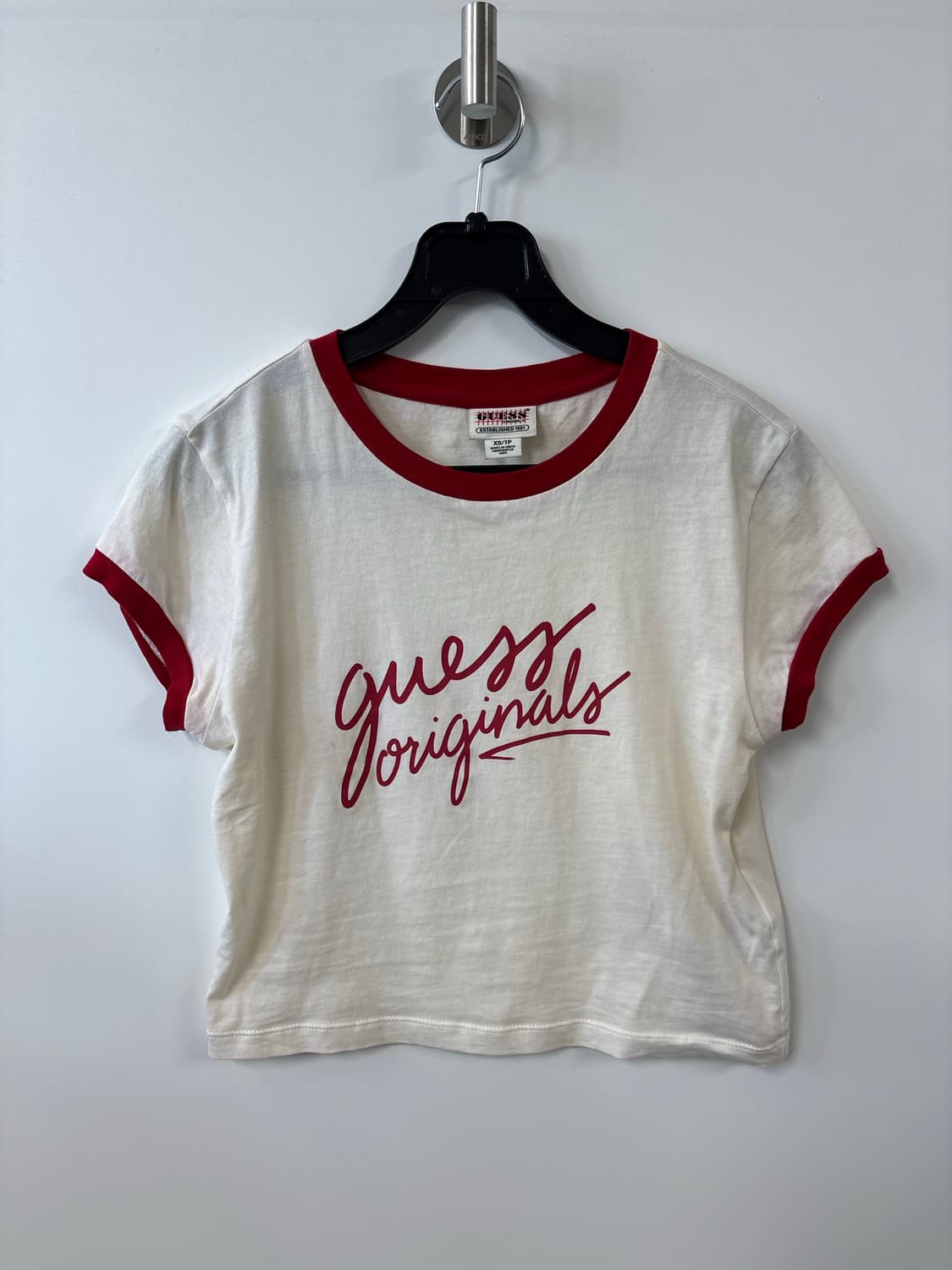 게스 크롭 링거 반팔 티셔츠 상품이미지2