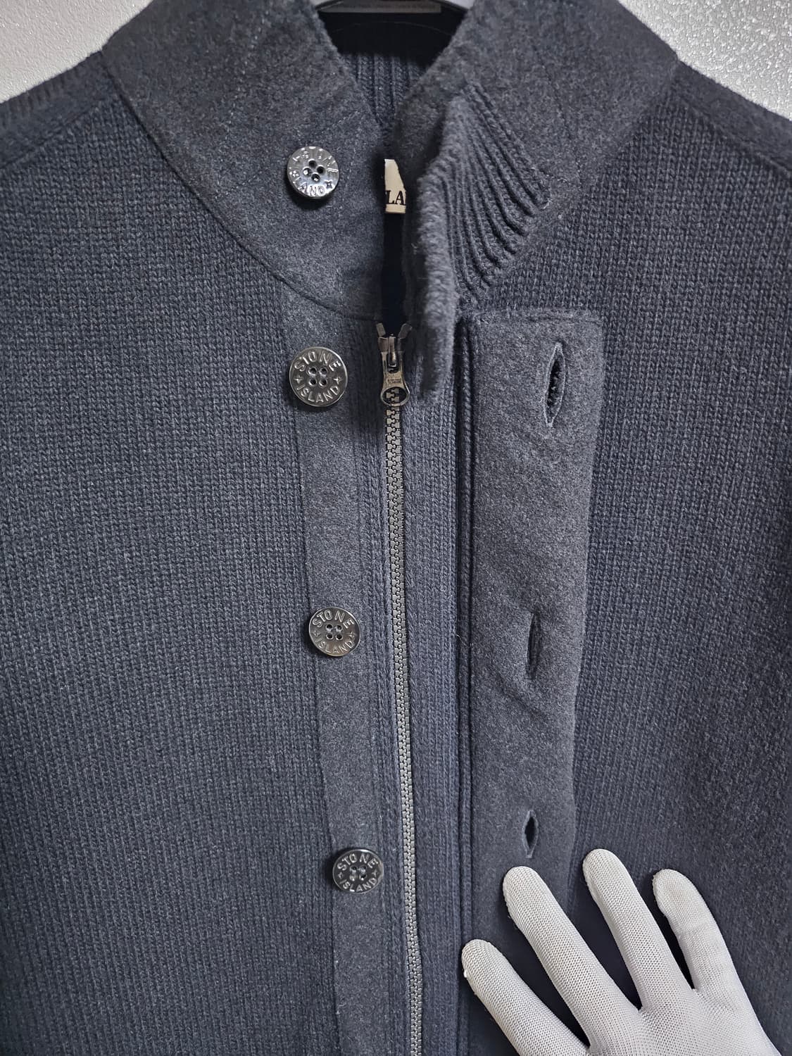 스톤아일랜드 하이넥 울 가디건 상품이미지4