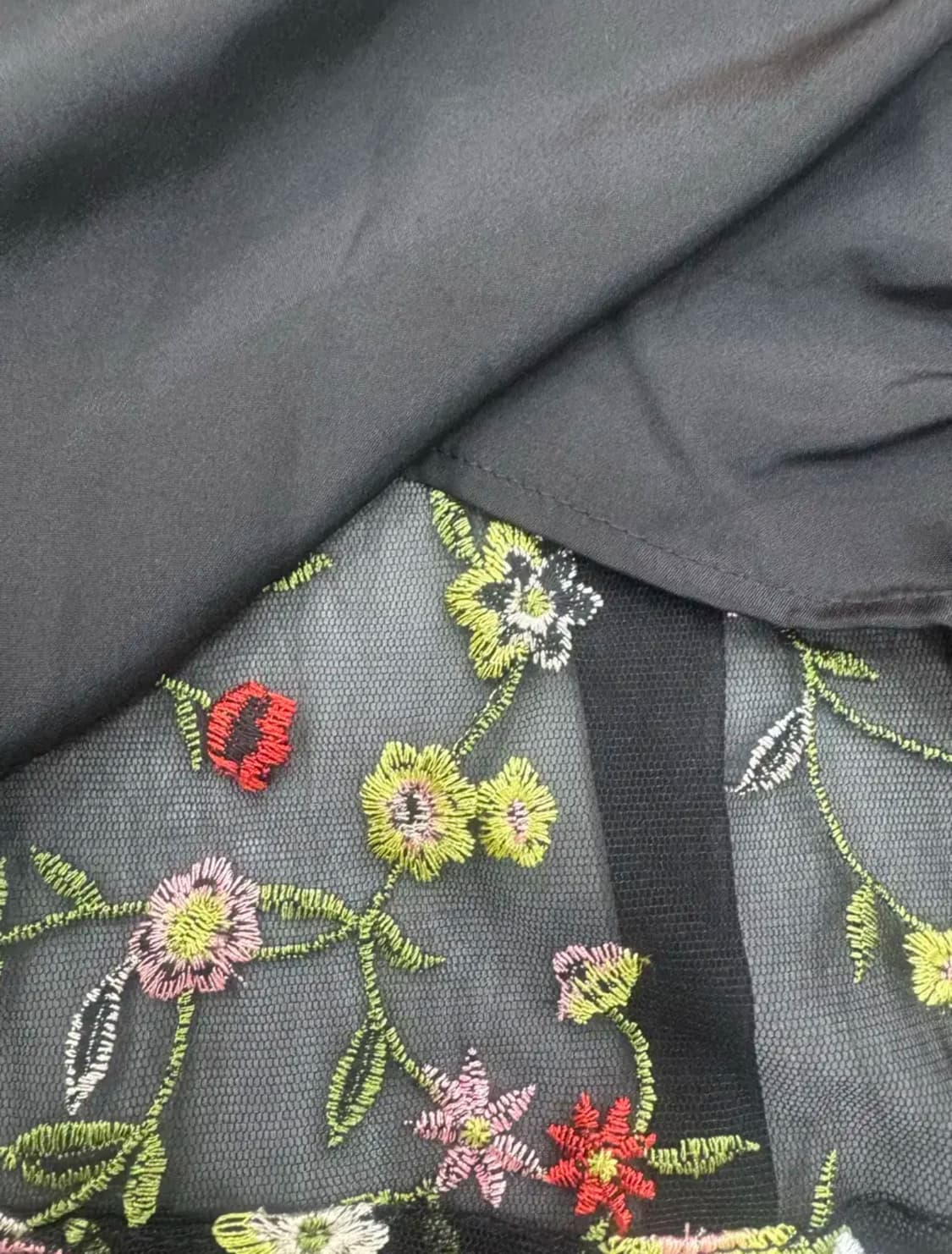 vtg 플라워 자수 시스루 블랙 원피스  상품이미지8