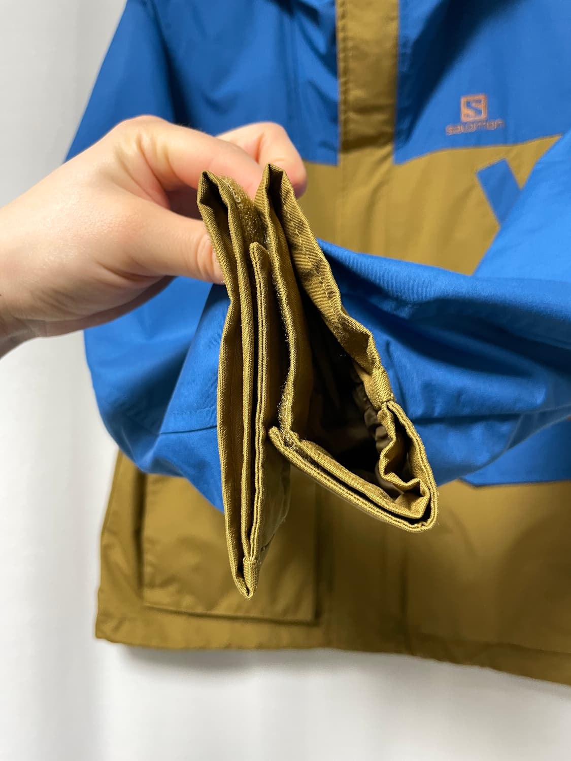 살로몬 여성 나일론 배색 등산 바람막이 자켓 55-66 _ 블루브라운 상품이미지5