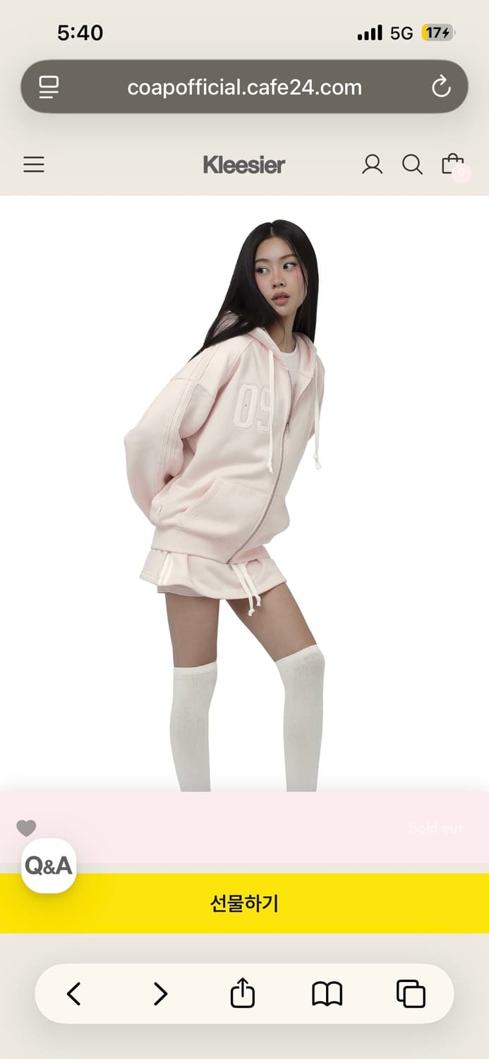 클리시어  09 Numbering hooded zip-up, Pink 상품이미지3