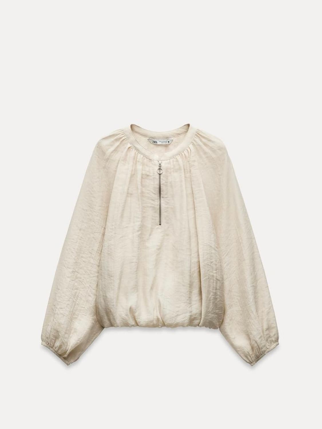 자라 zw컬렉션 라이오셀 혼방 셔링 블라우스  상품이미지1