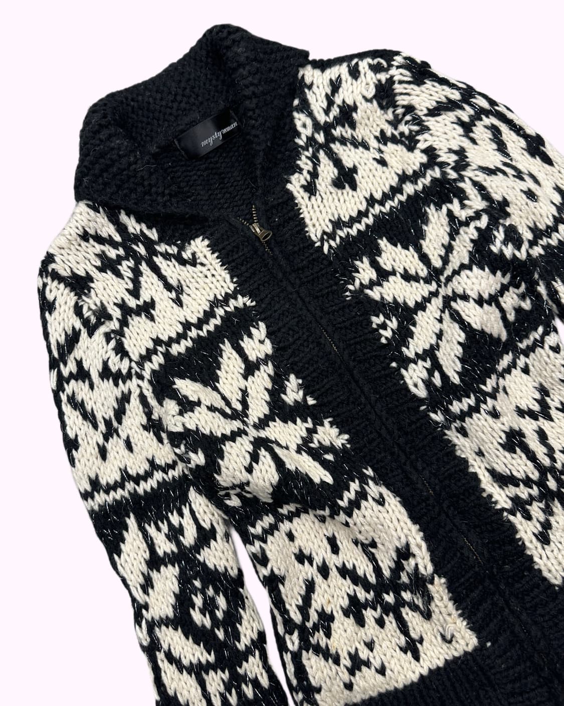 MYSTY WOMEN snow pattern knit zip-up 상품이미지3