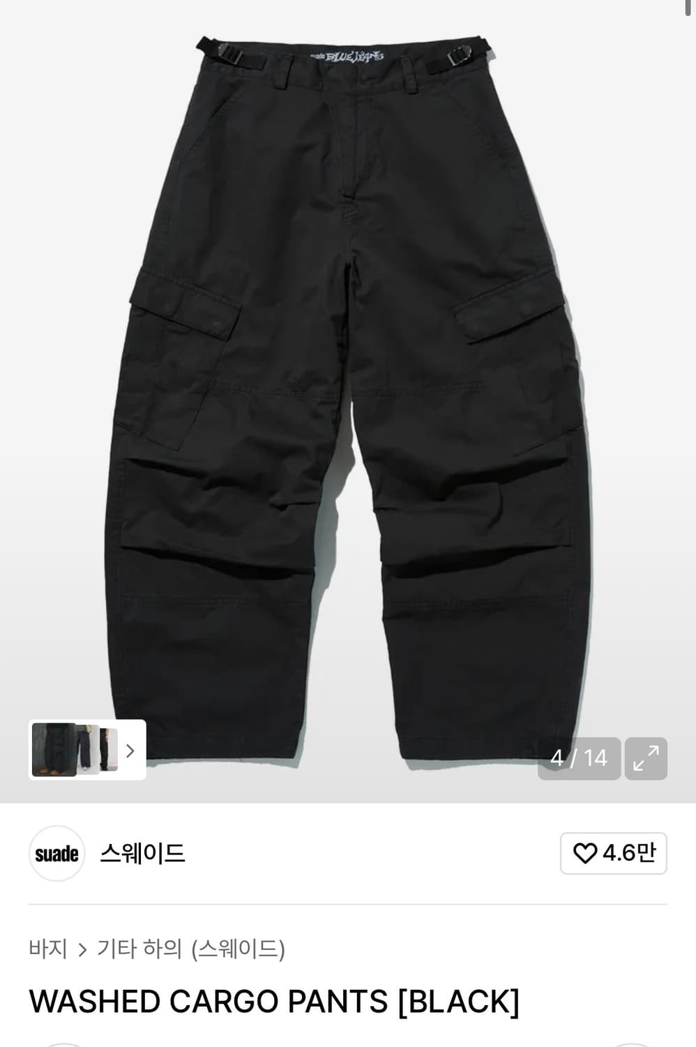 스웨이드 워시드 카고팬츠 (L) 상품이미지1